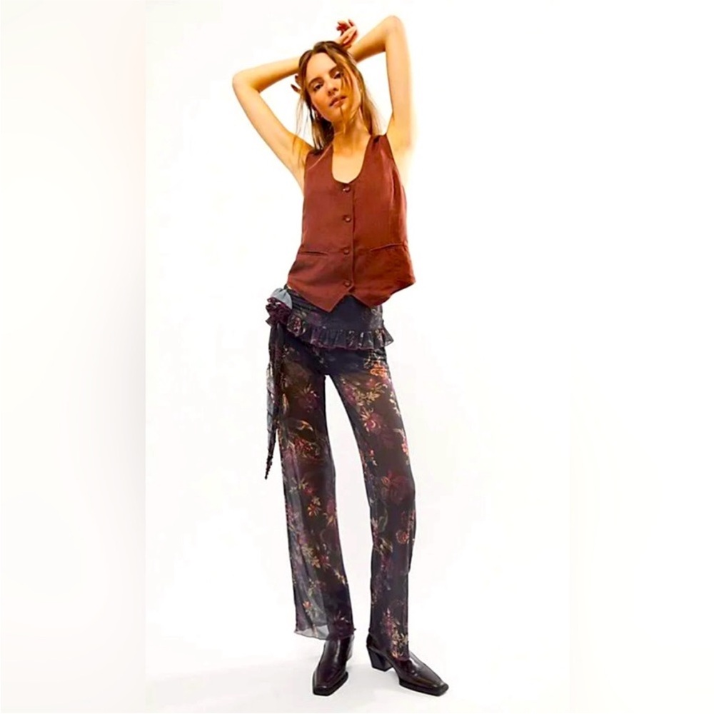 Free People Night Blooms Floral Pants XS